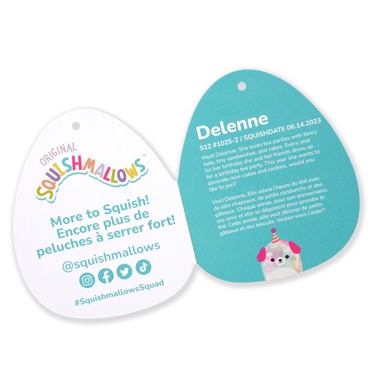 12-Inch Delenne the Rainbow Tie-Dye Dog With Party Hat - Image 6