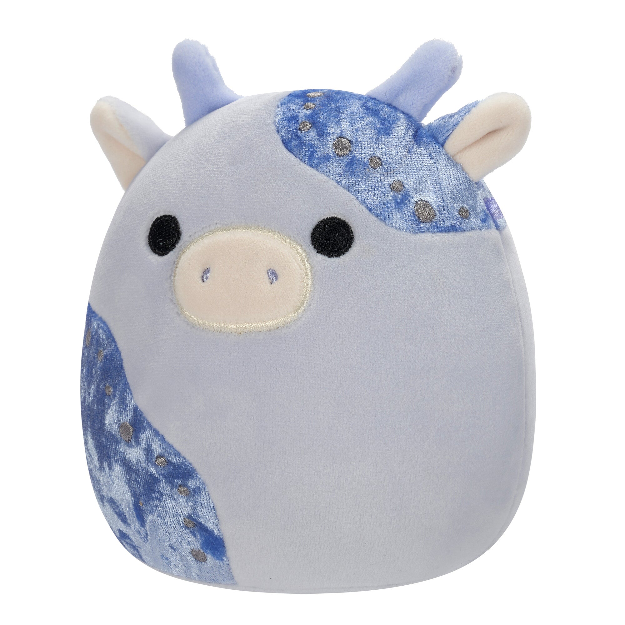 5-Inch Marzio Light Blue Velvet Cow - Image 2
