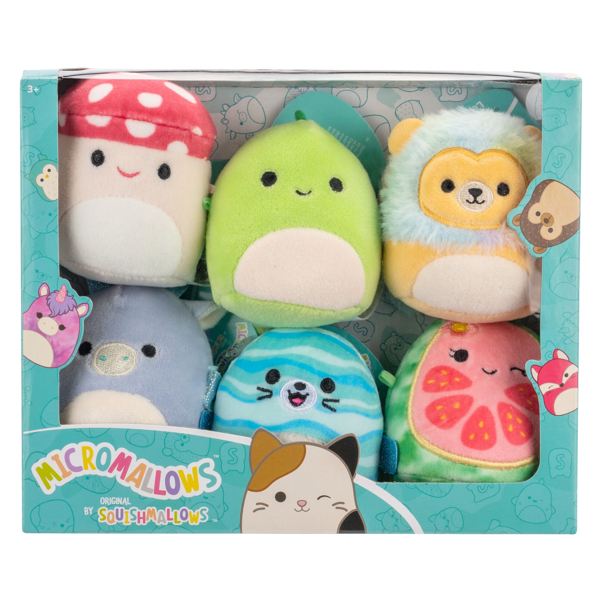 Micromallows 6-Pack – Danny Dinosaur. Dane Dragon. Malcolm Mushroom. Lena Guava Fruit. Leonard Lion. Noah Seal - Image 2