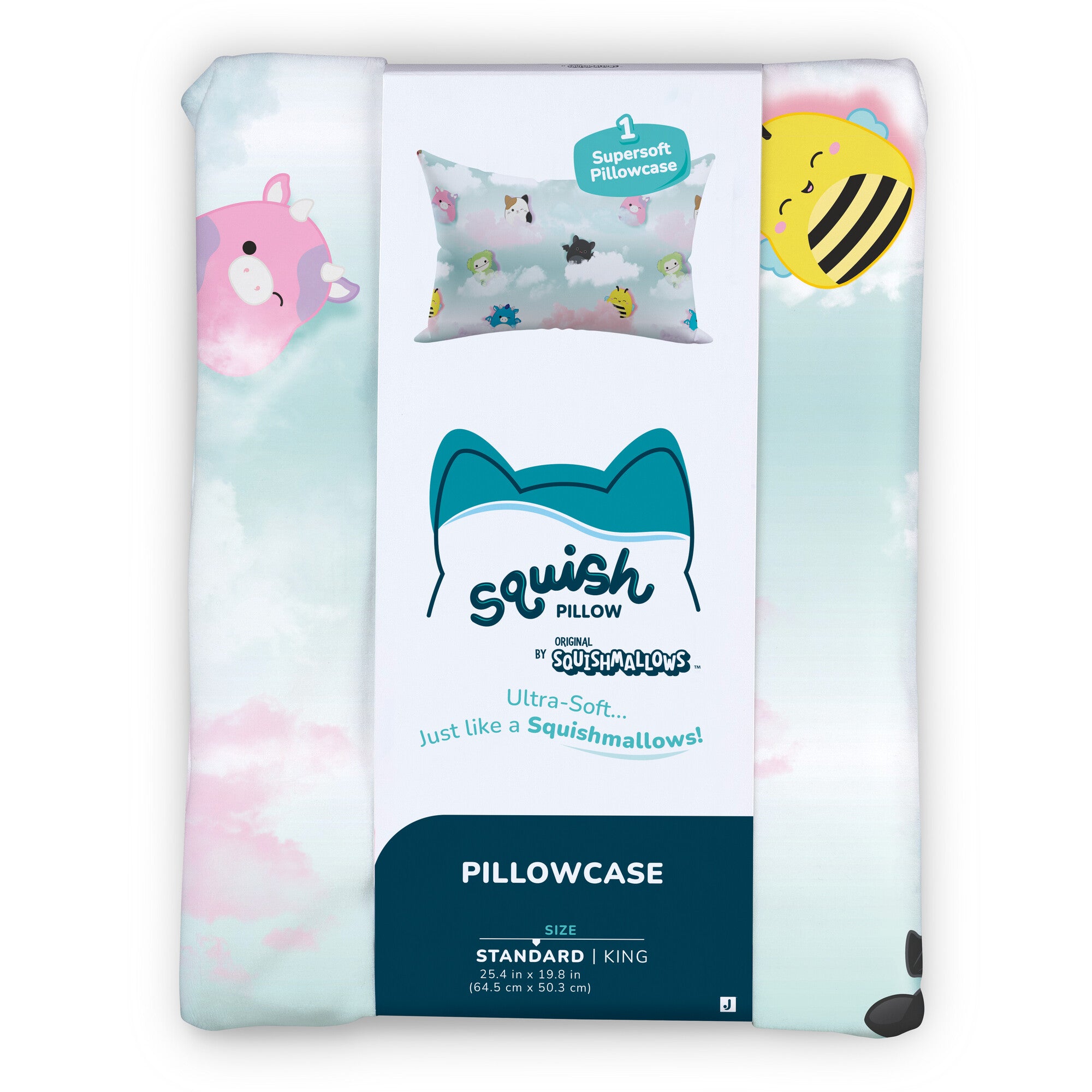 On Cloud 9 Blue SquishPillow Pillowcase (Standard Size) - Image 3