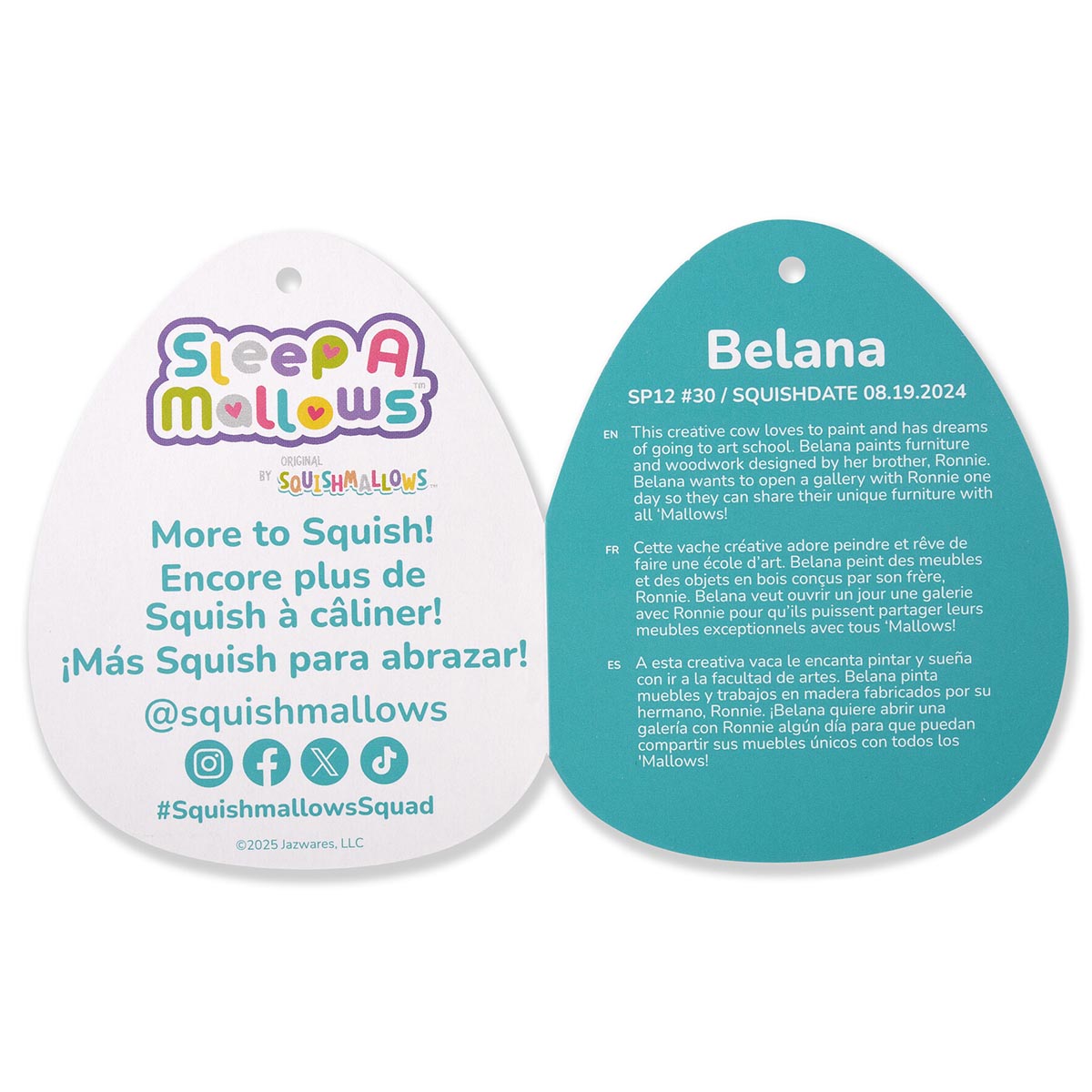 12-Inch Belana the Aqua Cow Sleepamallows - Image 6