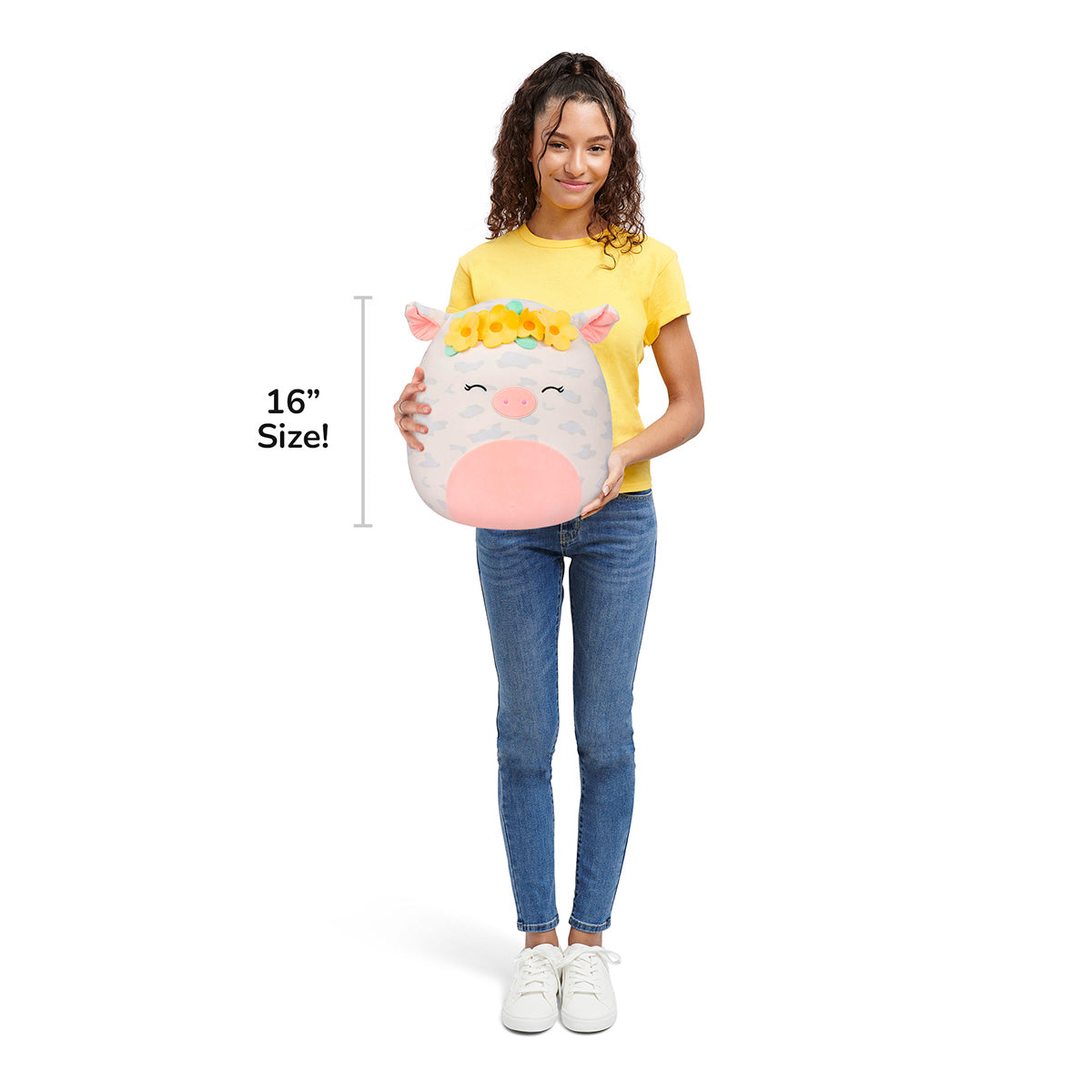 16-Inch Rosie the Spotted Pig with Yellow Flower Crown - Image 5
